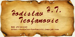 Hodislav Teofanović vizit kartica